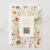 ミニマリストBoho Wildflower 結婚フローラ 招待状 (裏面)