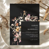 ミニマリストBoho Wildflower 結婚フローラ 招待状