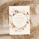 ミニマリストBoho Wildflower 結婚フローラ 招待状