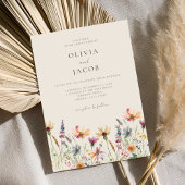 ミニマリストBoho Wildflower 結婚フローラ 招待状