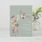 ミニマリストBoho Wildflower 結婚フローラ 招待状 (スタンド正面)