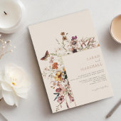 ミニマリストBoho Wildflower 結婚フローラ 箔招待状