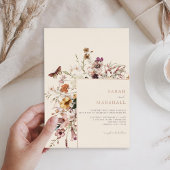 ミニマリストBoho Wildflower 結婚フローラ 箔招待状