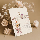 ミニマリストBoho Wildflower 結婚フローラ 箔招待状