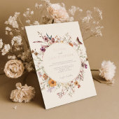 ミニマリストBoho Wildflower 結婚フローラ 箔招待状