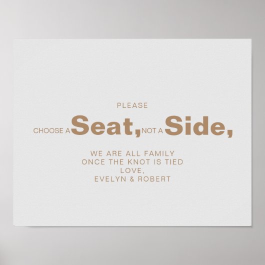 ミニマリストBrownサイドではなくシートを選結婚択 ポスター (正面)