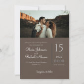 ミニマリストBrown 2結婚写真 招待状 (正面)