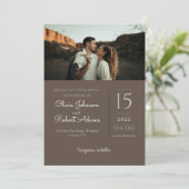 ミニマリストBrown 2結婚写真 招待状 (スタンド正面)