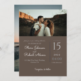 ミニマリストBrown 2結婚写真 招待状