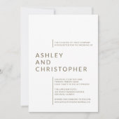 ミニマリストBrown Isolated Names 結婚's 招待状 (正面)
