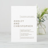 ミニマリストBrown Isolated Names 結婚's 招待状 (スタンド正面)