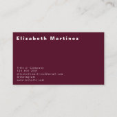 ミニマリストBurgundyフロントとバックパーソナライズされた 名刺 (正面)