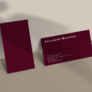 ミニマリストBurgundyフロントとバックパーソナライズされた 名刺