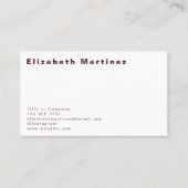 ミニマリストBurgundyフロントとバックパーソナライズされた 名刺 (正面)