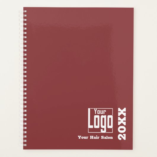 ミニマリストBurgundyホワイトスタイリストアポイントメント プランナー手帳 (正面)