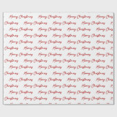 ミニマリストBurgundy赤い草書のクリスマス ラッピングペーパー (フラット)