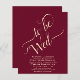 ミニマリストBurgundy BUDGET結婚式招待状