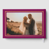 ミニマリストBurgundy & Gold Foil Photo 結婚's ゲストブック (裏面)