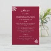 ミニマリストBurgundy Red結婚のテーブルメニューカード メニュー (スタンド正面)