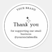 ミニマリストBusiness Thank youステッカー ラウンドシール (正面)