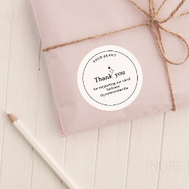 ミニマリストBusiness Thank youステッカー ラウンドシール