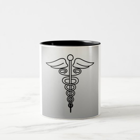 ミニマリストCaduceus Mug:スタイル付きsip ツートーンマグカップ (中央)