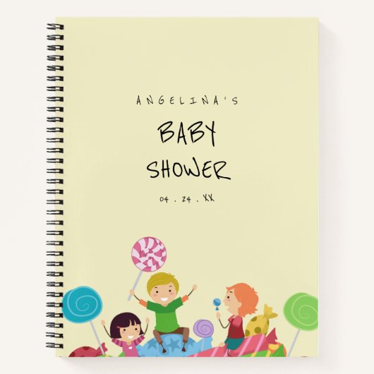 ミニマリストCandy Baby Showerギフトリストノートブック ノートブック (正面)
