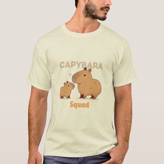 ミニマリストCapybaraシルエットTシャツ Tシャツ (正面)