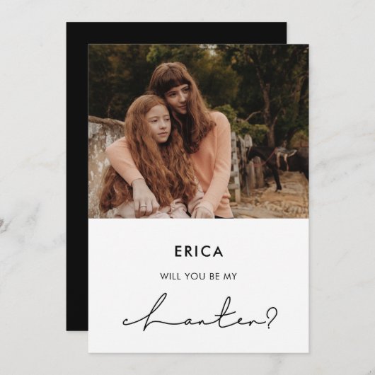 ミニマリストChanter提案書の写真カード 招待状 (正面/裏面)