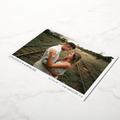 ミニマリストChic日付の写真結婚金ゴールドを保存 箔招待状 (回転した状態)