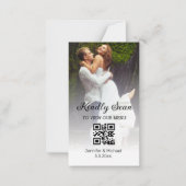 ミニマリストchic qrコード結婚のメニューフォトカード ノートカード (正面)