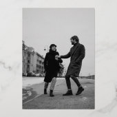 ミニマリストChic Script Photo結婚のエレガント金ゴールド 箔招待状 (裏面)