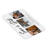 ミニマリストCollage 3カスタムフォト婚約したカップル マグネット (右側)