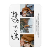 ミニマリストCollage 3カスタムフォト婚約したカップル マグネット (縦)