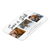 ミニマリストCollage 3カスタムフォト婚約したカップル マグネット (左側)