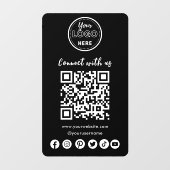 ミニマリストConnect With UsソーシャルメディアQRコード ウィンドウサイン (シート)