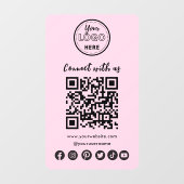 ミニマリストConnect With UsソーシャルメディアQRコード ウィンドウサイン (シート)