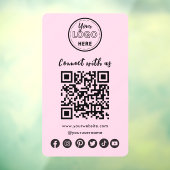 ミニマリストConnect With UsソーシャルメディアQRコード ウィンドウサイン (シート3)