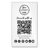 ミニマリストConnect With UsソーシャルメディアQRコード マグネット名刺 (正面縦)