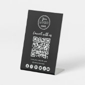 ミニマリストConnect With UsソーシャルメディアQRコード 台座サイン (正面)