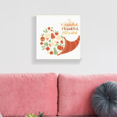 ミニマリストCornucopia Wall Art - Boho Thanksgiving キャンバスプリント (インサイチュ (リビング))