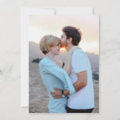 ミニマリストCotemporary QRコードフォト結婚ズ セーブザデート (裏面)