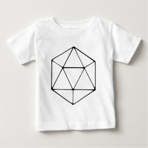 ミニマリストD20のデザインの卓上のゲーマーのギーク ベビーTシャツ