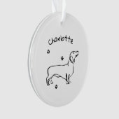 ミニマリストDachshund Art – あなたのテキスト、あなたのスタイル オーナメント (正面)