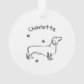 ミニマリストDachshund Art – あなたのテキスト、あなたのスタイル オーナメント (裏面)