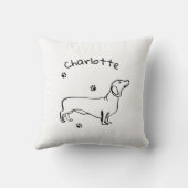 ミニマリストDachshund Art – あなたのテキスト、あなたのスタイル クッション (裏面)
