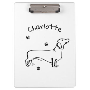 ミニマリストDachshund Art – あなたのテキスト、あなたのスタイル クリップボード