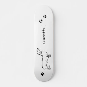 ミニマリストDachshund Art – あなたのテキスト、あなたのスタイル スケートボード