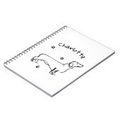 ミニマリストDachshund Art – あなたのテキスト、あなたのスタイル ノートブック (左側)