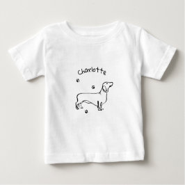 ミニマリストDachshund Art – あなたのテキスト、あなたのスタイル ベビーTシャツ
